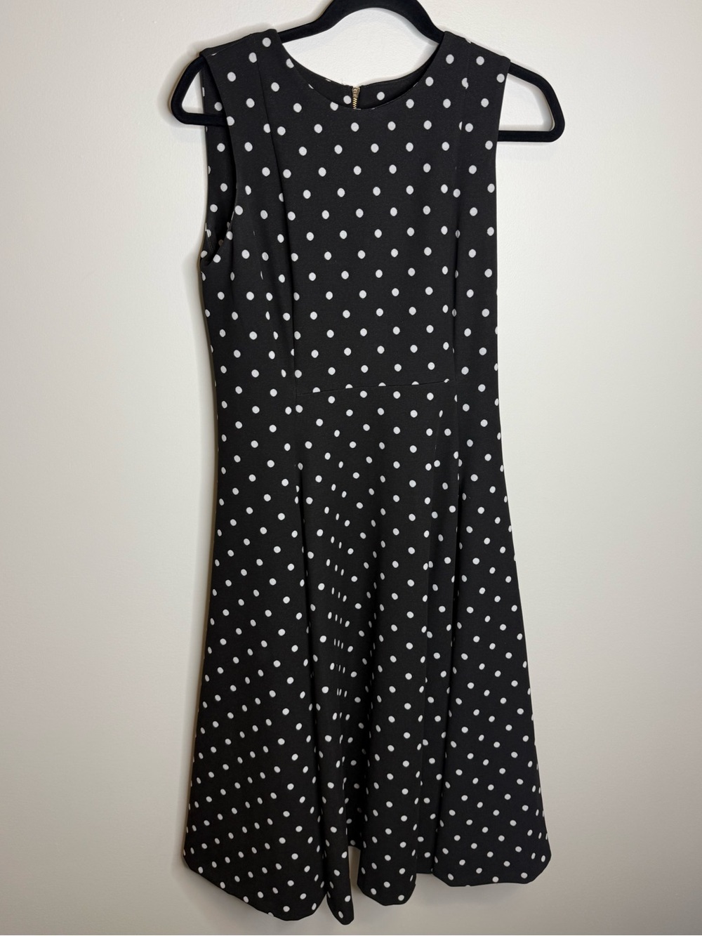 Calvin Klein brown Dress with White Polka Dots midi size 6